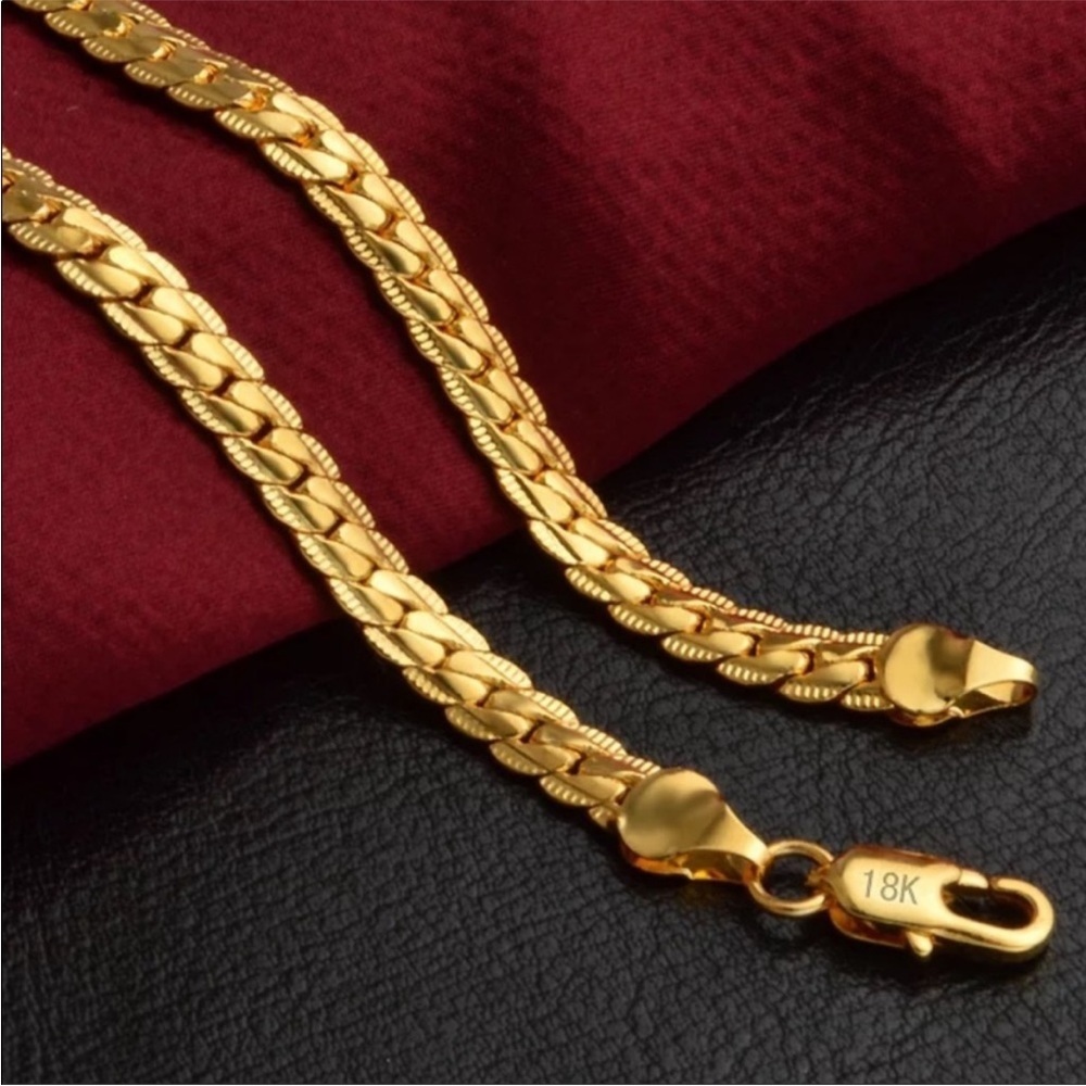 20” NEW 18K GOLD SNAKE NECKLACE - Picture 2 of 3